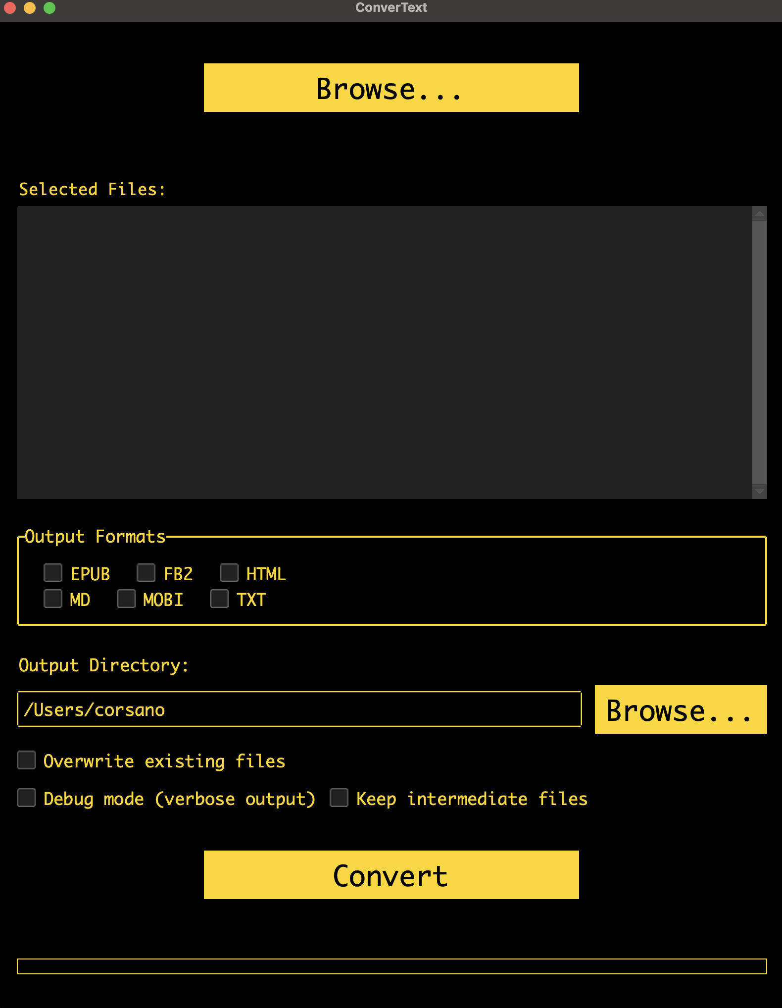 ConverText GUI interface